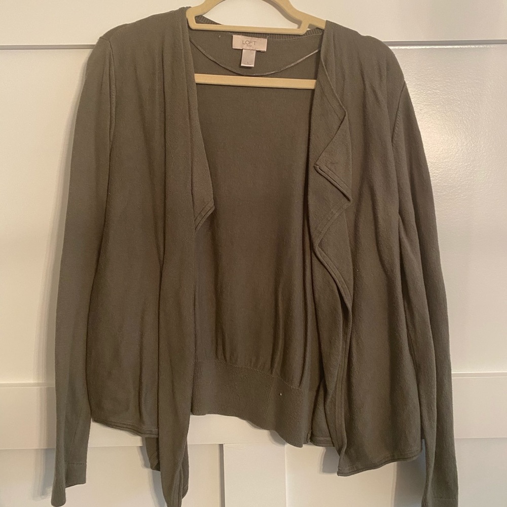 LOFT Army Green Cardigan
